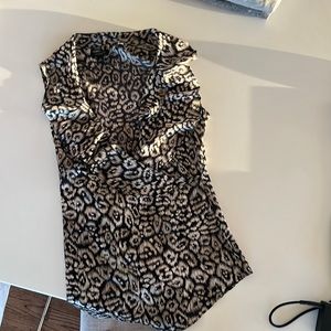 Silky printed work blouse - Ann Taylor